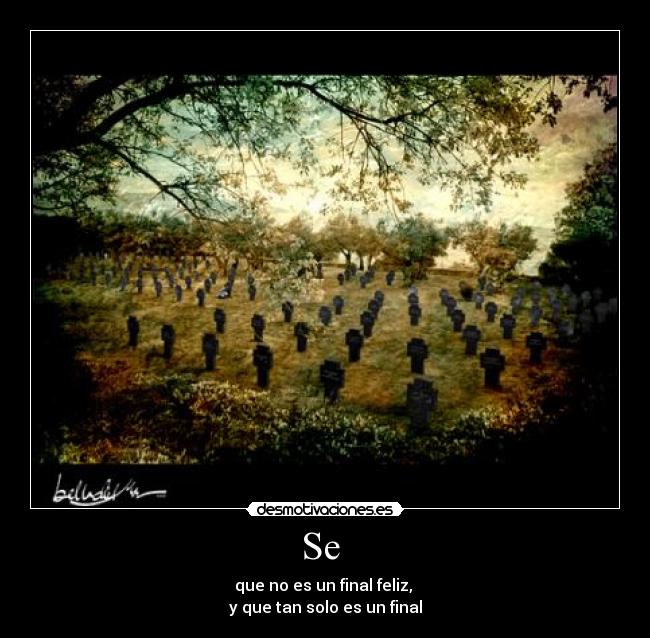 Se - que no es un final feliz,
y que tan solo es un final