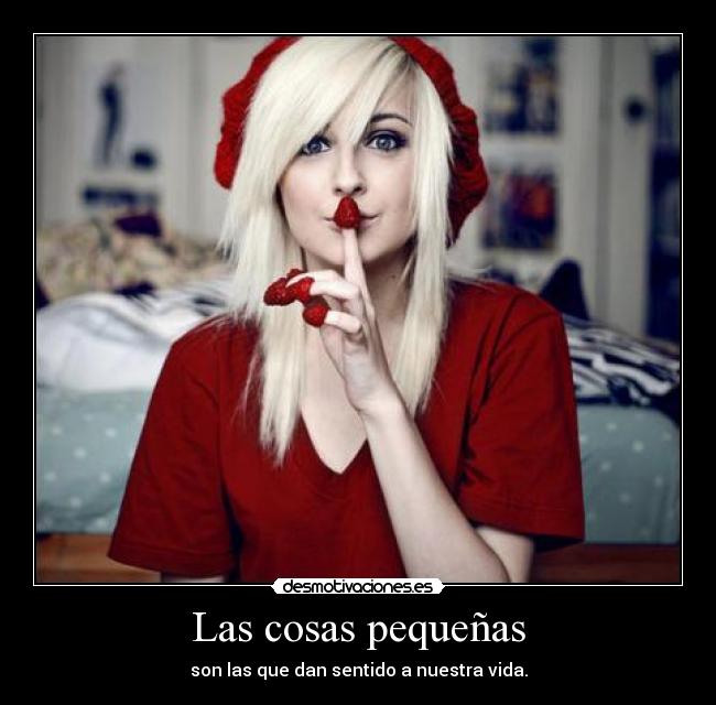 Las cosas pequeñas - son las que dan sentido a nuestra vida.