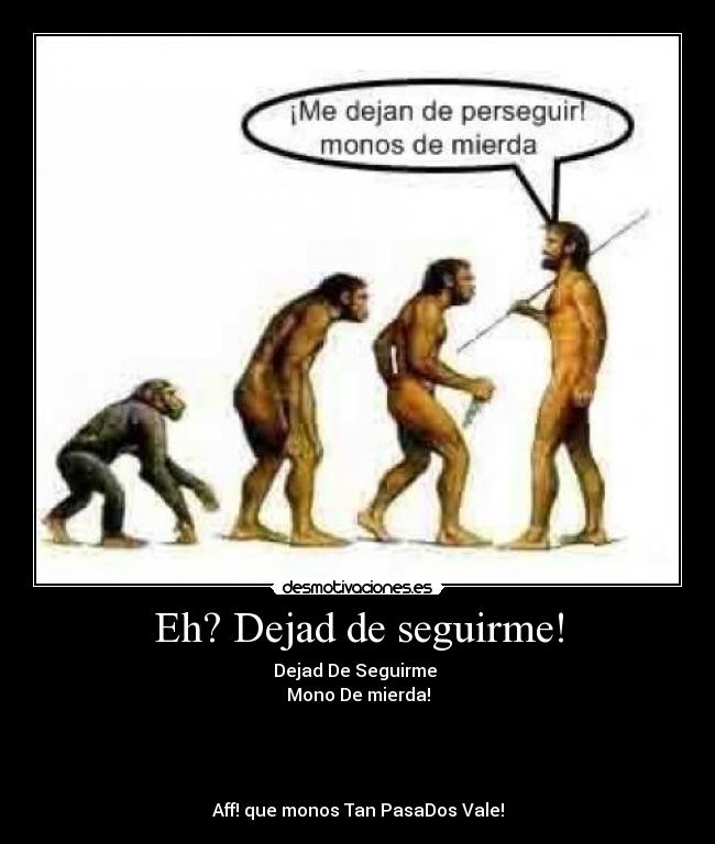 Eh? Dejad de seguirme! - Dejad De Seguirme
Mono De mierda!
Aff! que monos Tan PasaDos Vale!