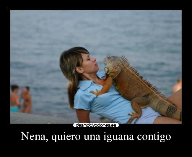 carteles mujer iguana sexo playa desmotivaciones