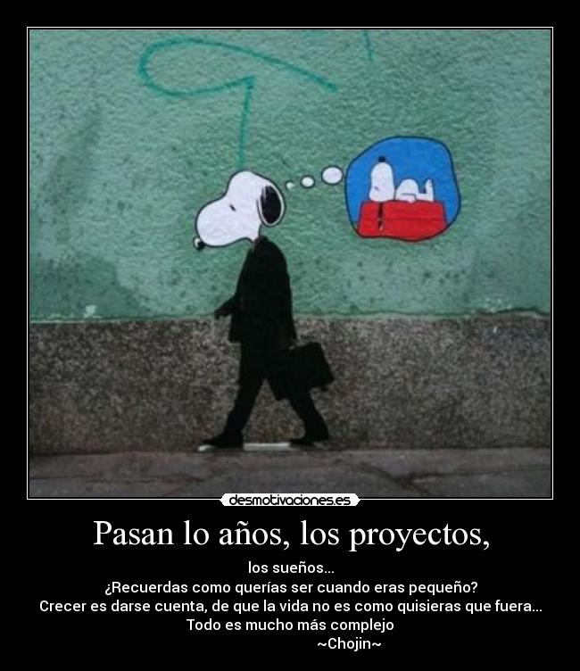 Pasan lo años, los proyectos, -