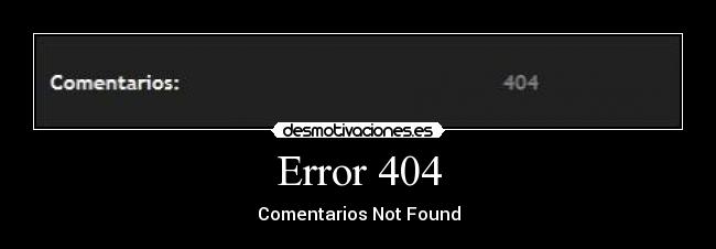 Error 404 - Comentarios Not Found