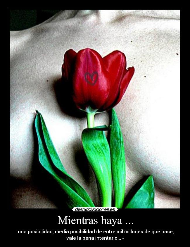 Mientras haya ... - una posibilidad, media posibilidad de entre mil millones de que pase,
vale la pena intentarlo...♥-♥