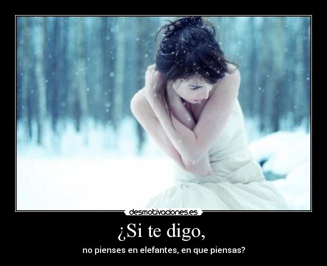 ¿Si te digo, - no pienses en elefantes, en que piensas?