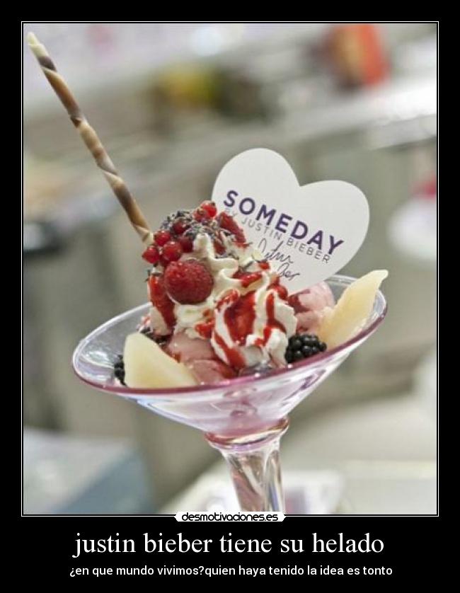 justin bieber tiene su helado - 