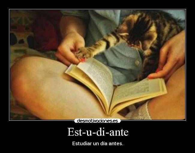Est-u-di-ante - Estudiar un día antes.