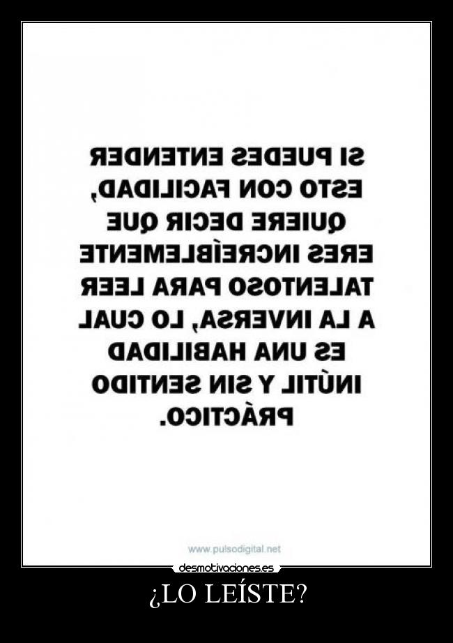 ¿LO LEÍSTE? -