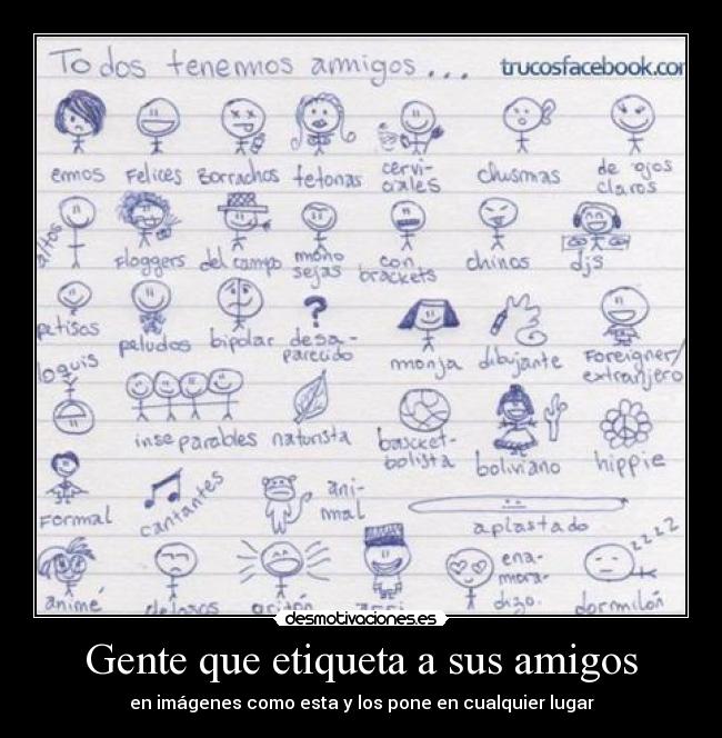 Gente que etiqueta a sus amigos -