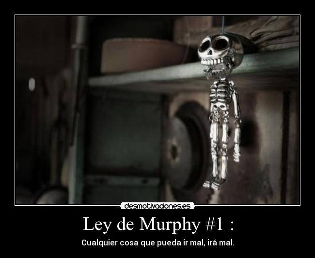 Ley de Murphy #1 : - Cualquier cosa que pueda ir mal, irá mal.