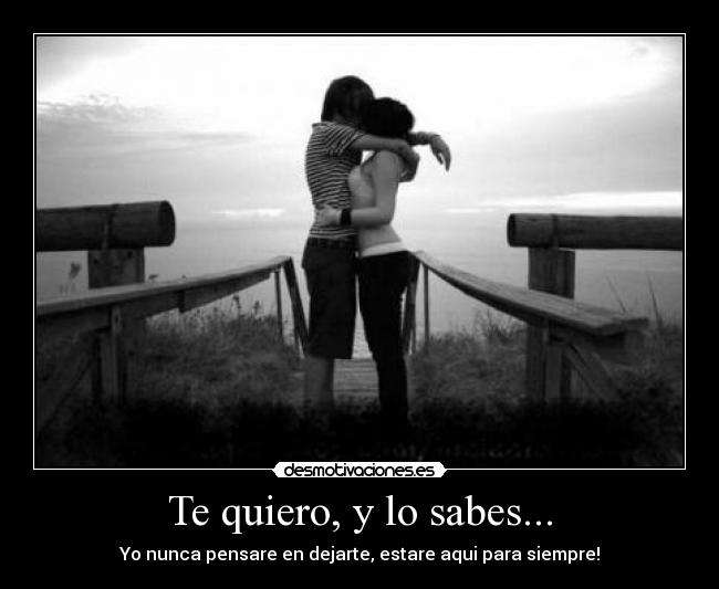 Te quiero, y lo sabes... - Yo nunca pensare en dejarte, estare aqui para siempre!