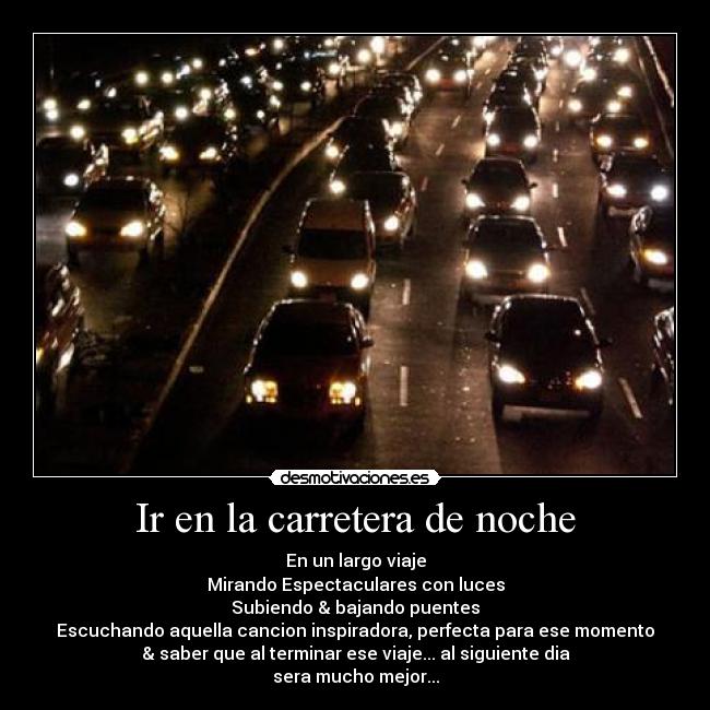 Ir en la carretera de noche -