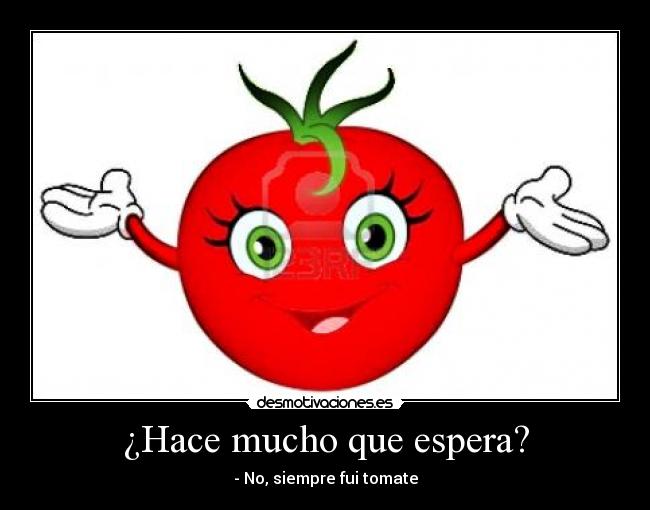 ¿Hace mucho que espera? - - No, siempre fui tomate