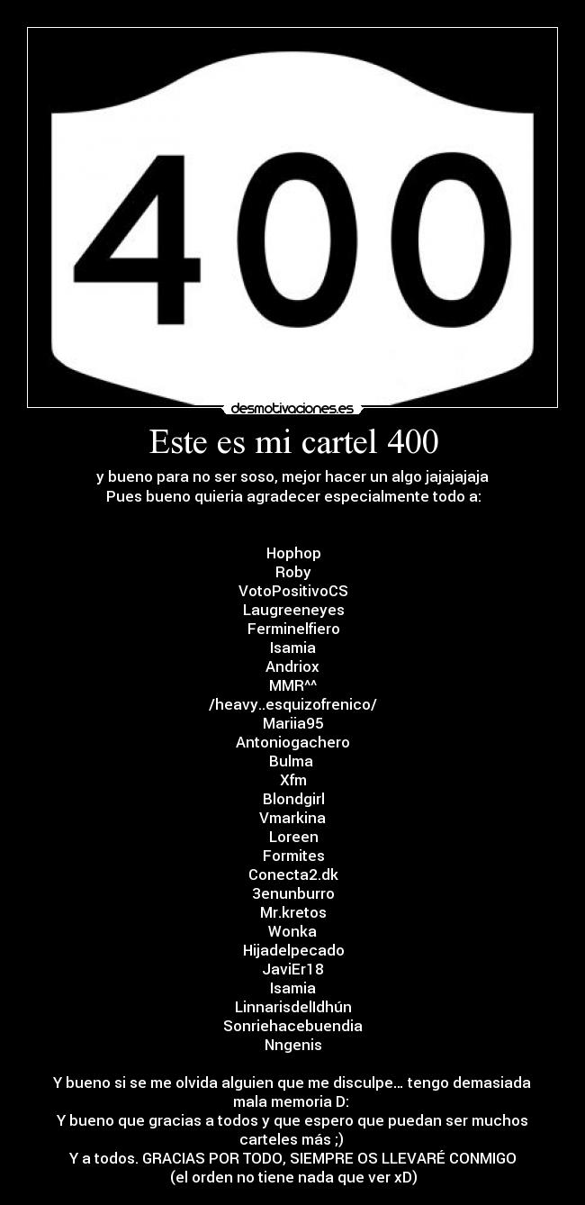 Este es mi cartel 400 -