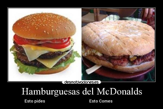 Hamburguesas del McDonalds - Esto pides                                            Esto Comes                          