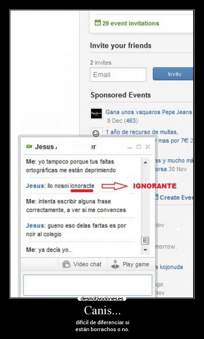 Canis... - difícil de diferenciar si
están borrachos o no.