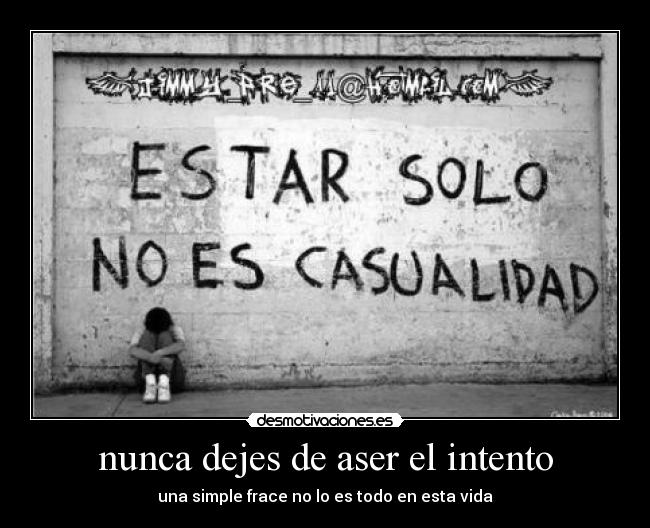 nunca dejes de aser el intento - una simple frace no lo es todo en esta vida