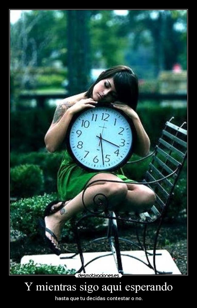 Y mientras sigo aqui esperando - hasta que tu decidas contestar o no.