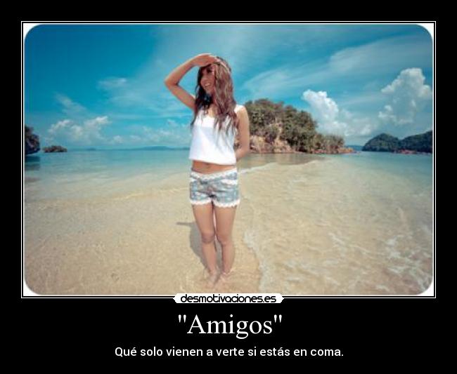 Amigos - Qué solo vienen a verte si estás en coma.
