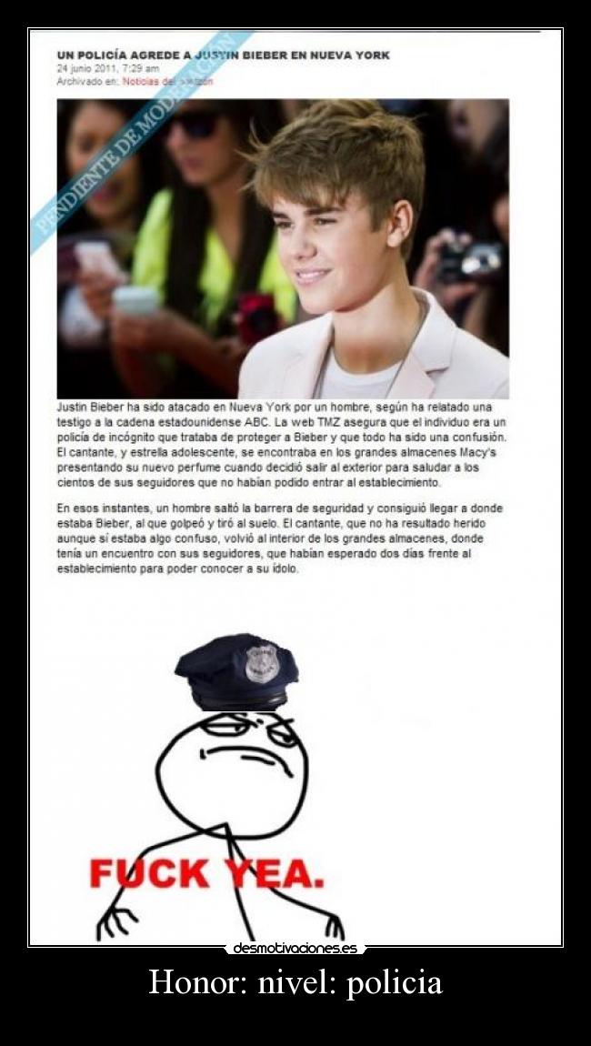 carteles honor nivel policia desmotivaciones