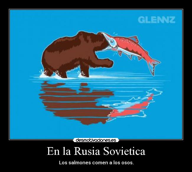 carteles osos salmones rusia sovietica desmotivaciones