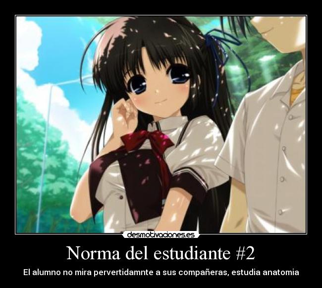 Norma del estudiante #2 - El alumno no mira pervertidamnte a sus compañeras, estudia anatomia