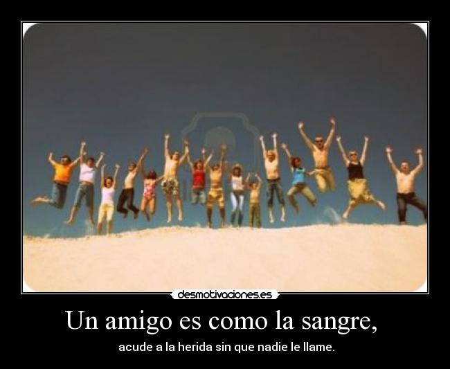 Un amigo es como la sangre, - acude a la herida sin que nadie le llame.