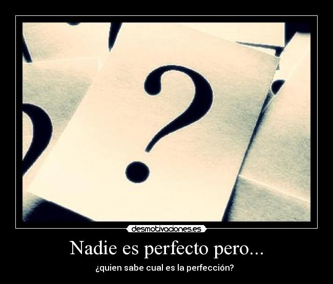 Nadie es perfecto pero... -