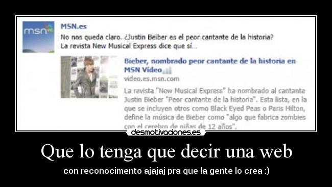 Que lo tenga que decir una web - 