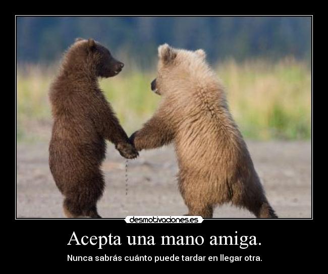 Acepta una mano amiga. -