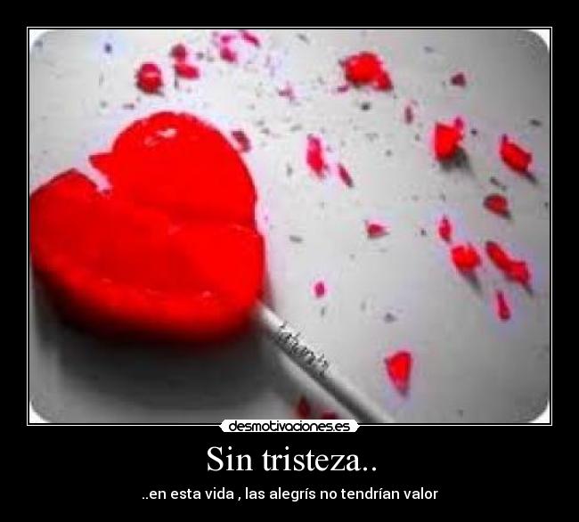 Sin tristeza.. - ..en esta vida , las alegrís no tendrían valor