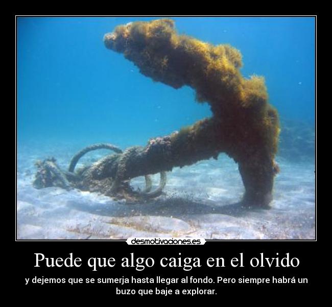 carteles olvido caer sumerja fondo siempre buzo explorar recuerdos experiencias desmotivaciones