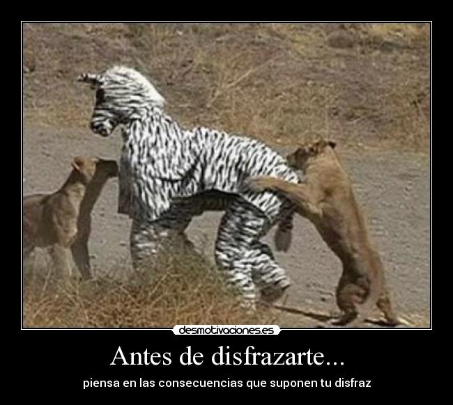 Antes de disfrazarte... - piensa en las consecuencias que suponen tu disfraz