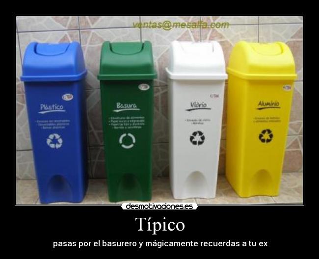 Típico -  pasas por el basurero y mágicamente recuerdas a tu ex