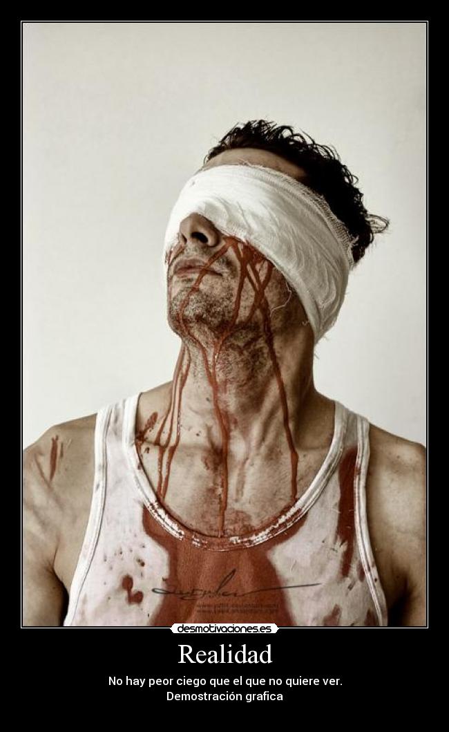 Realidad - No hay peor ciego que el que no quiere ver.
Demostración grafica