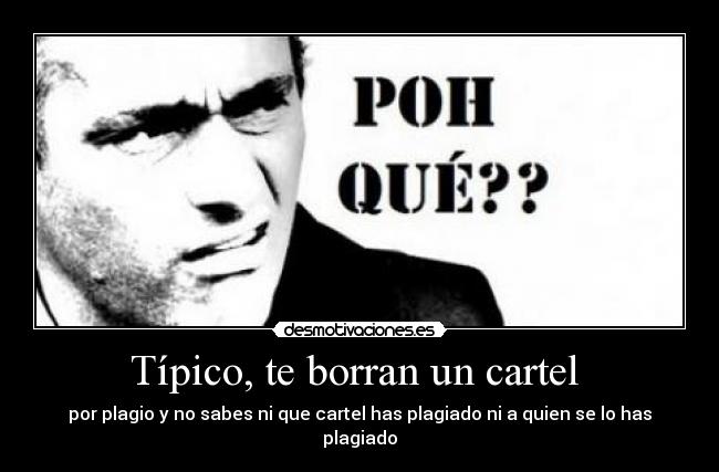 Típico, te borran un cartel -