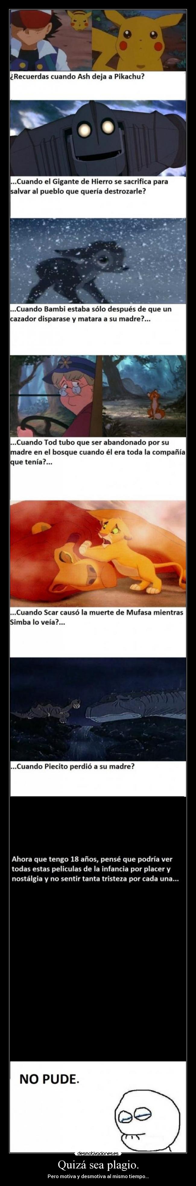 carteles ash pikachu gigante hierro bambi cazador tod scar mufasa simba piecito desmotivaciones