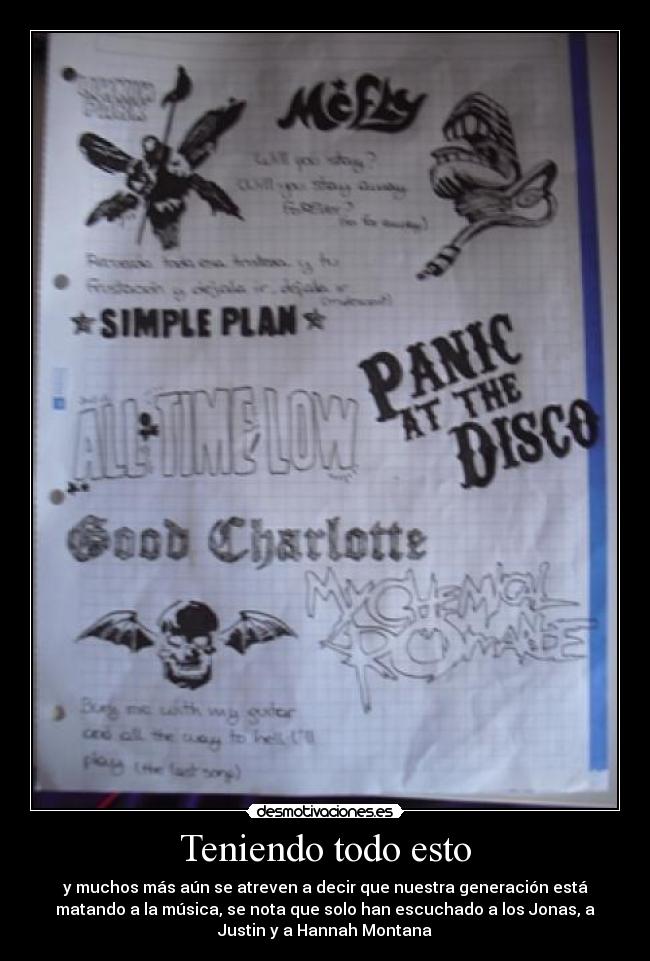 carteles mcfly simple plan good charotte chemical romance avenged sevenfold linkin park desmotivaciones