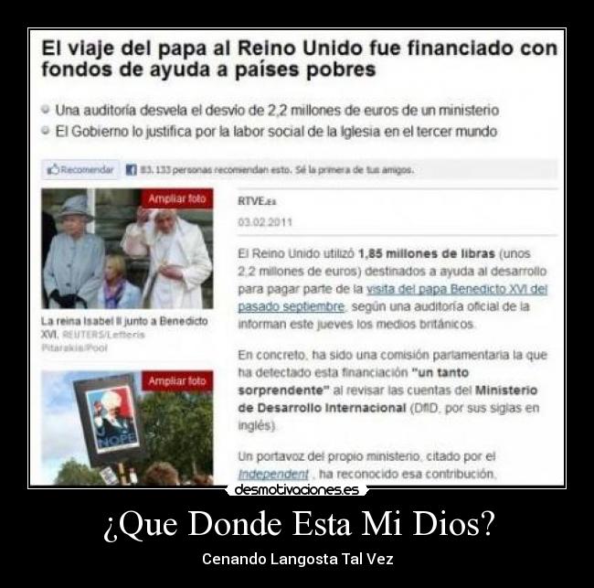 ¿Que Donde Esta Mi Dios? - Cenando Langosta Tal Vez