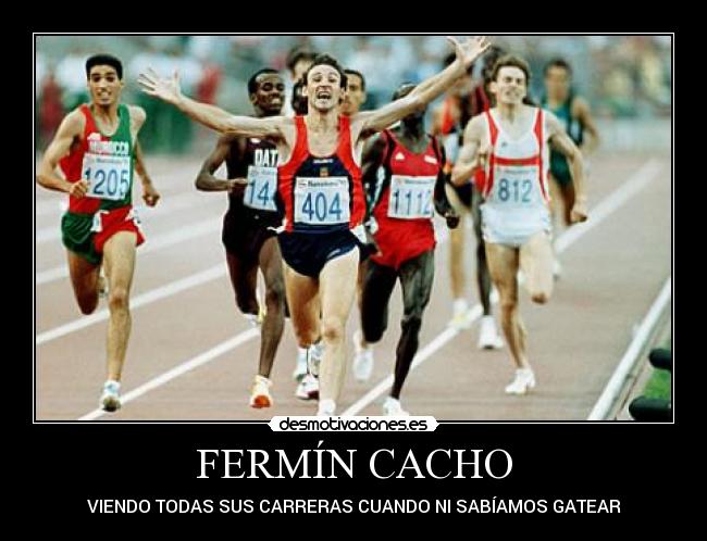 carteles fermin cacho atletismo olimpiadas 82 barcelona victoria gatear carrera ver desmotivaciones