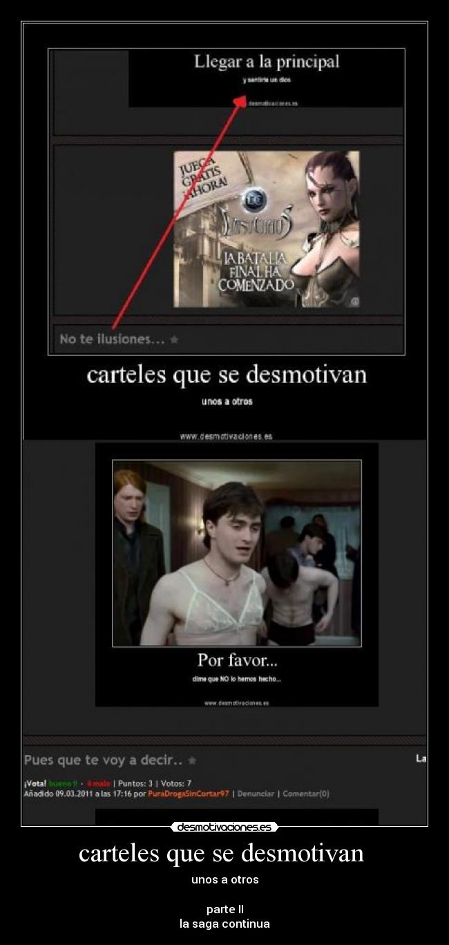 carteles que se desmotivan -