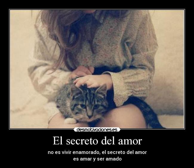 El secreto del amor - no es vivir enamorado, el secreto del amor
es amar y ser amado