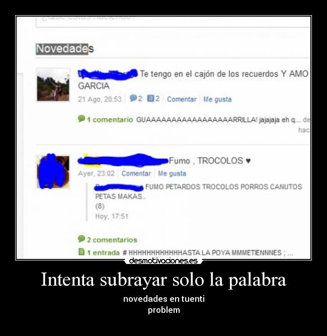 Intenta subrayar solo la palabra -