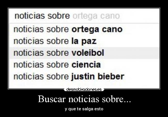 Buscar noticias sobre... - y que te salga esto