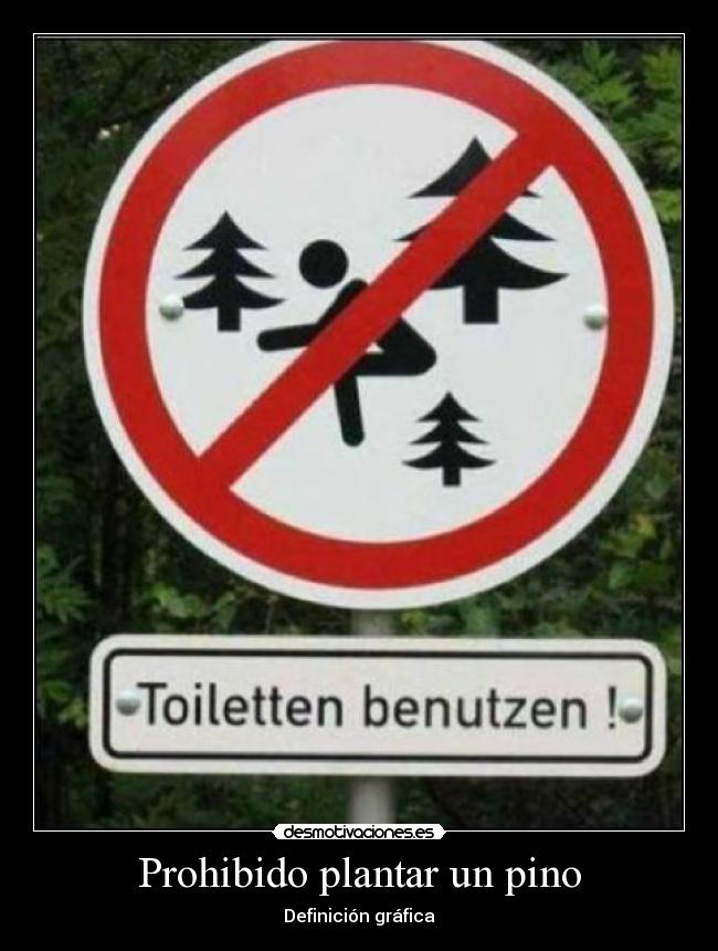 Prohibido plantar un pino - Definición gráfica