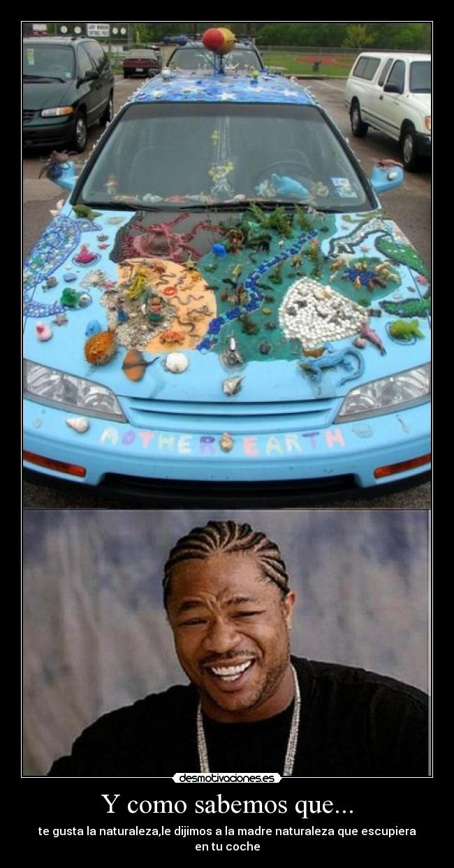 Y como sabemos que... - te gusta la naturaleza,le dijimos a la madre naturaleza que escupiera en tu coche
