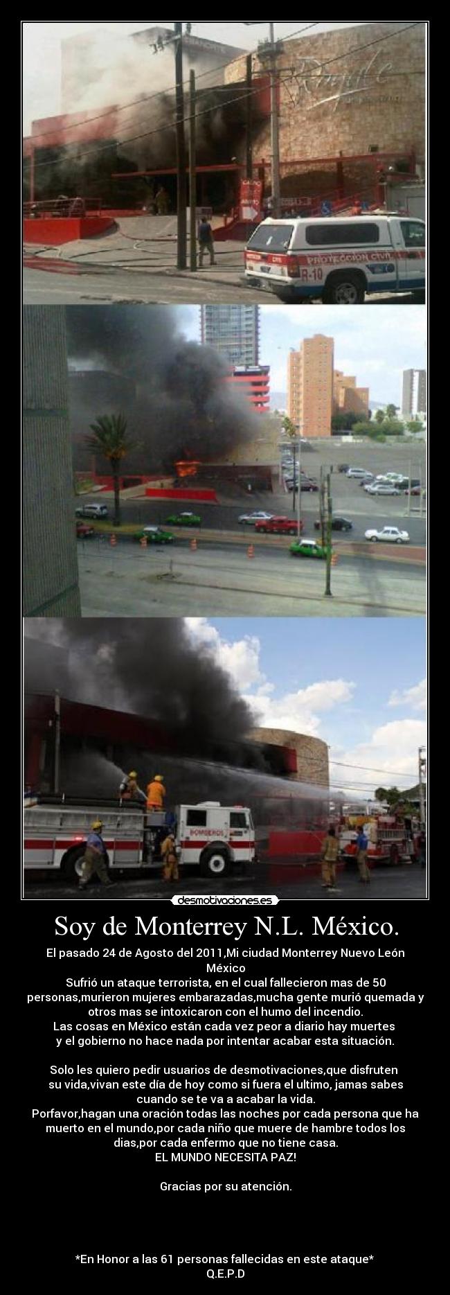carteles mexico monterrey nuevo leon paz que necesita mundo desmotivaciones