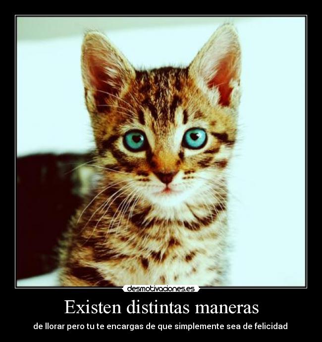 Existen distintas maneras - de llorar pero tu te encargas de que simplemente sea de felicidad
