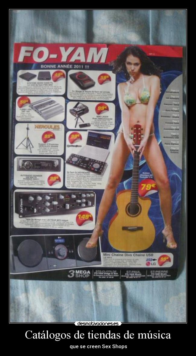 Catálogos de tiendas de música - que se creen Sex Shops