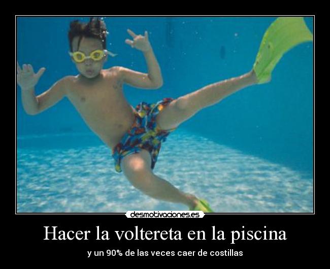 Hacer la voltereta en la piscina -