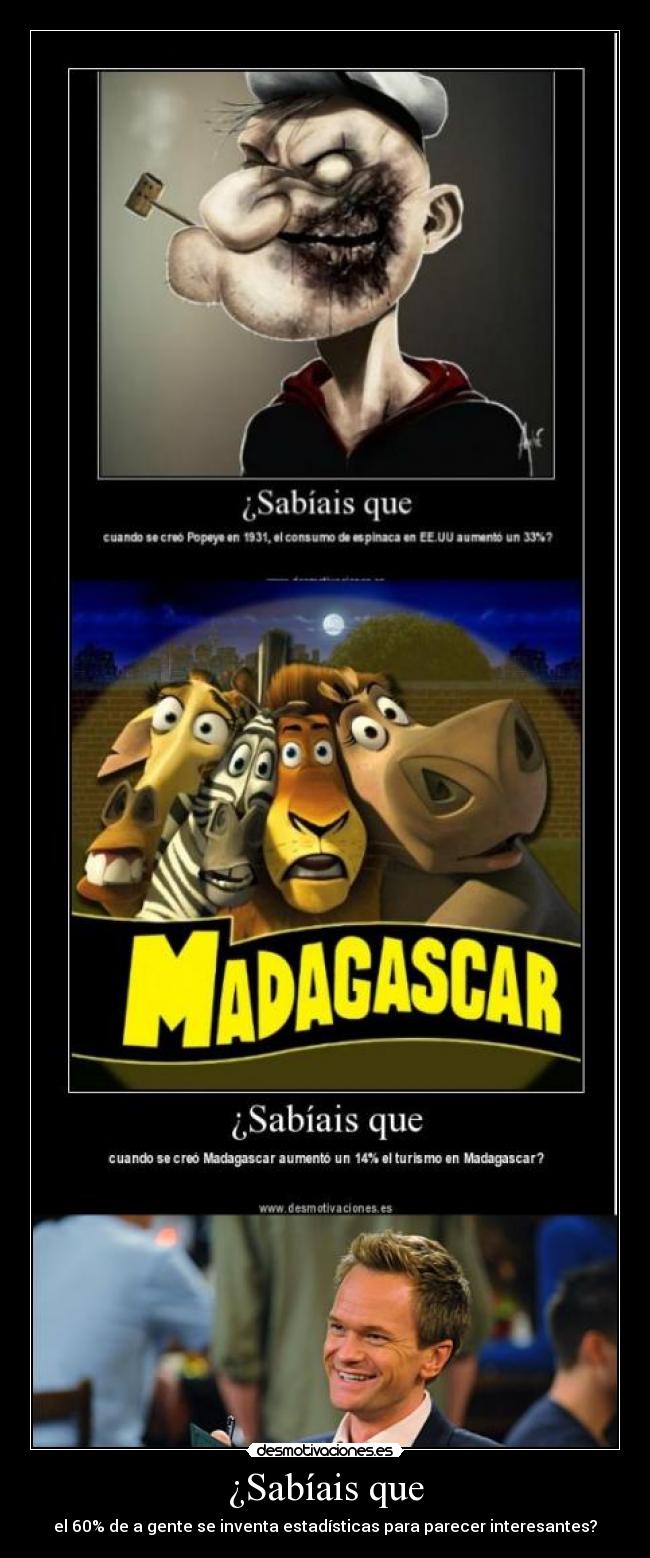 ¿Sabíais que - el 60% de a gente se inventa estadísticas para parecer interesantes?